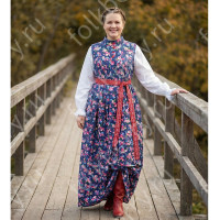 Русь сарафанная. Самара, хлопок, синий 